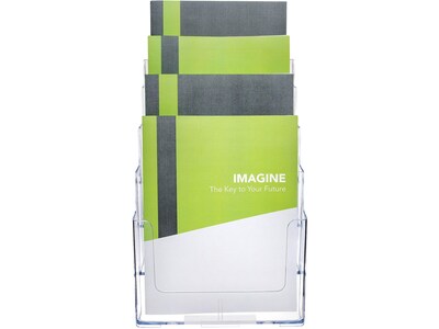 Deflect-O Literature Holder, 8.5" x 11", Vertical, Desktop/Wall, Clear Plastic (ST17200)