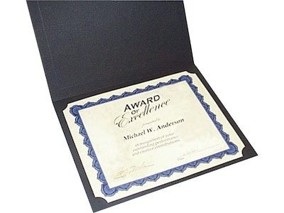 Gartner Studios Certificate Holders, 8.5" x 11", Black/Gold, 6/Pack (35003)