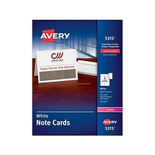 Avery Note Cards with Envelopes, Matte White, 4.25 x 5.5, Laser, 60/Pack (05315)
