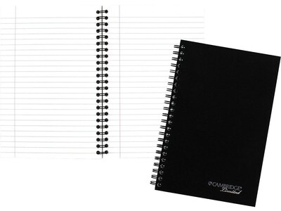 Cambridge 1-Subject Notebooks, 5" x 8", Wide Ruled, 80 Sheets, Black (06074)