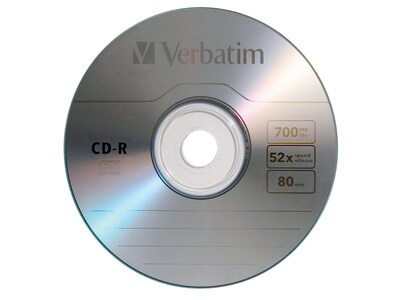 Verbatim 94691 52X CD-R 700MB with Branded Surface, 50 Pack Spindle