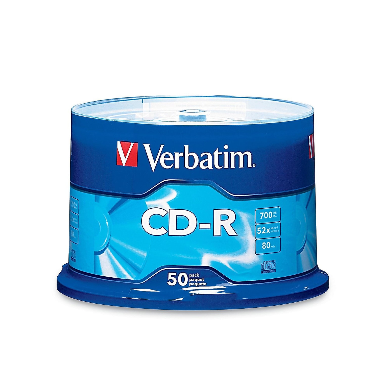 Verbatim 94691 52X CD-R 700MB with Branded Surface, 50 Pack Spindle