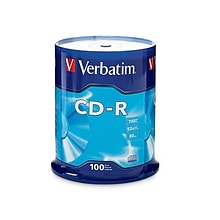 Verbatim 94554 52x CD-R, 700MB Capacity, Gray, 100/Pack