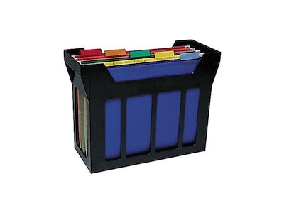 Staples® Plastic File Caddy with File Folders, Letter Size, Black (10613)