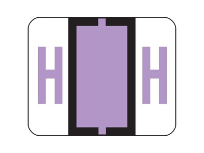 Smead BCCR Color Coded Alphabetic Labels, H, Lavender, 500/Roll (67078)