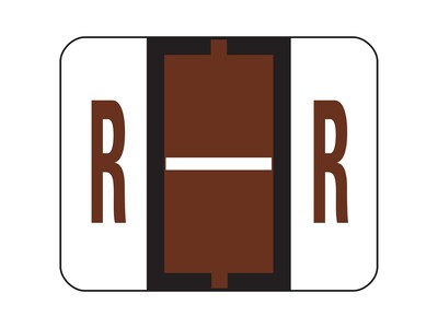 Smead BCCR Color Coded Alphabetic Labels, R, Brown, 500/Roll (67088)