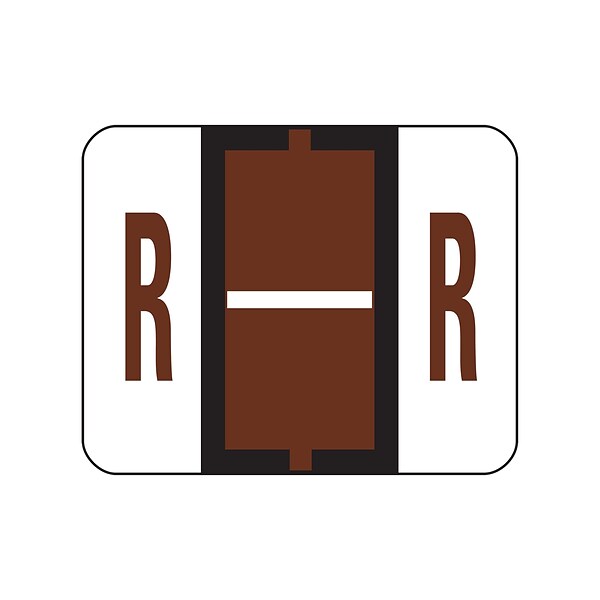 Smead BCCR Color Coded Alphabetic Labels, R, Brown, 500/Roll (67088)