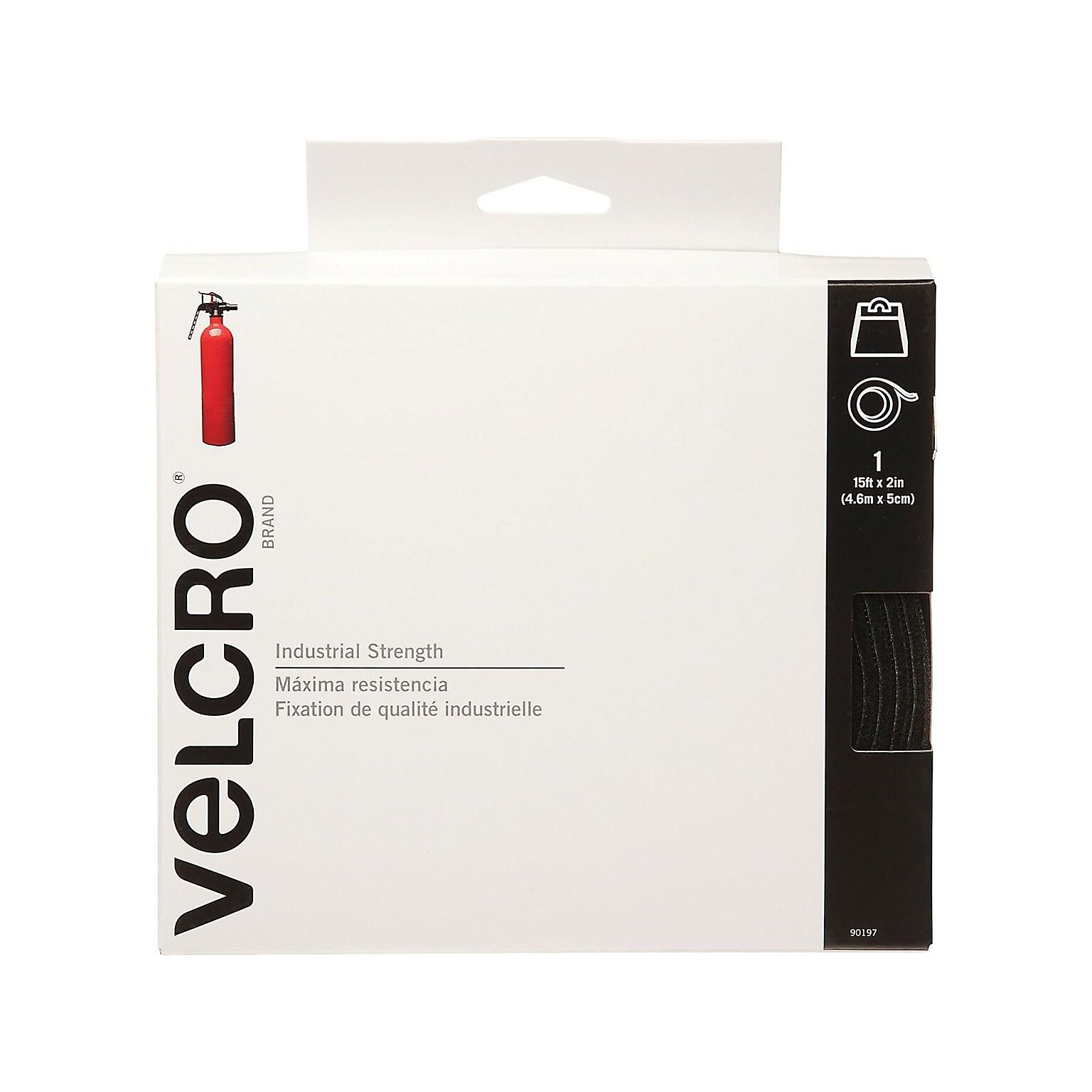 Velcro® Brand Industrial Strength 2 x 15 Hook & Loop Fastener Roll, Black (90197)