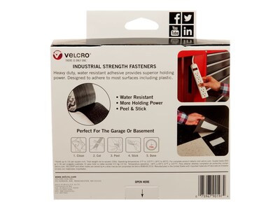 Velcro® Brand Industrial Strength 2" x 15' Hook & Loop Fastener Roll, Black (90197)
