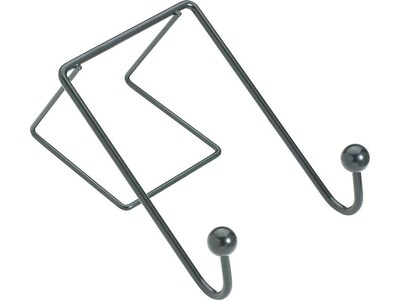 Fellowes Wire Partition Additions Double Coat Hook, Black