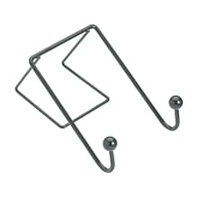 Fellowes Wire Partition Additions Plastic Double Coat Hook, Black (75510)