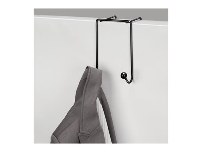 Fellowes Wire Partition Additions Plastic Double Coat Hook, Black (75510)