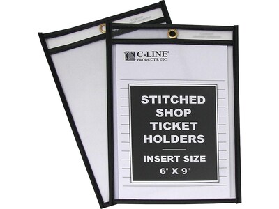 C-Line Job Ticket Holders, 6" x 9", Clear, 25/Box (46069)