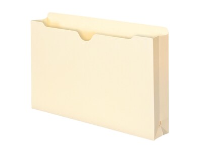 Smead 100% Recycled Reinforced File Jackets, Straight-Cut Tab, 2 Expansion, Legal Size, Manila, 50/