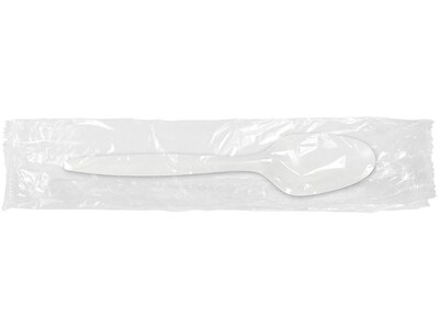 Berkley Square Individually Wrapped Teaspoon, Medium-Weight, White, 1,000/Pack (1103000)