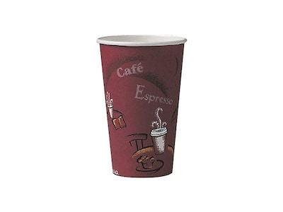 Solo Bistro® Hot Cups, 16 Oz., Multicolor, 300/Carton (OF16BI-0041)