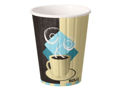 Solo Duo Shield®  Tuscan Café Hot Cups, 12 Oz., Multicolor, 600/Carton (IC12-J7534)