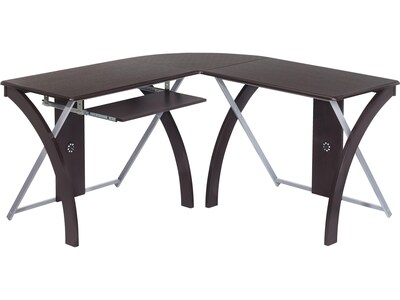 OSP Designs X-Text 58.75W L-Shaped Desk, Espresso (XT82L)