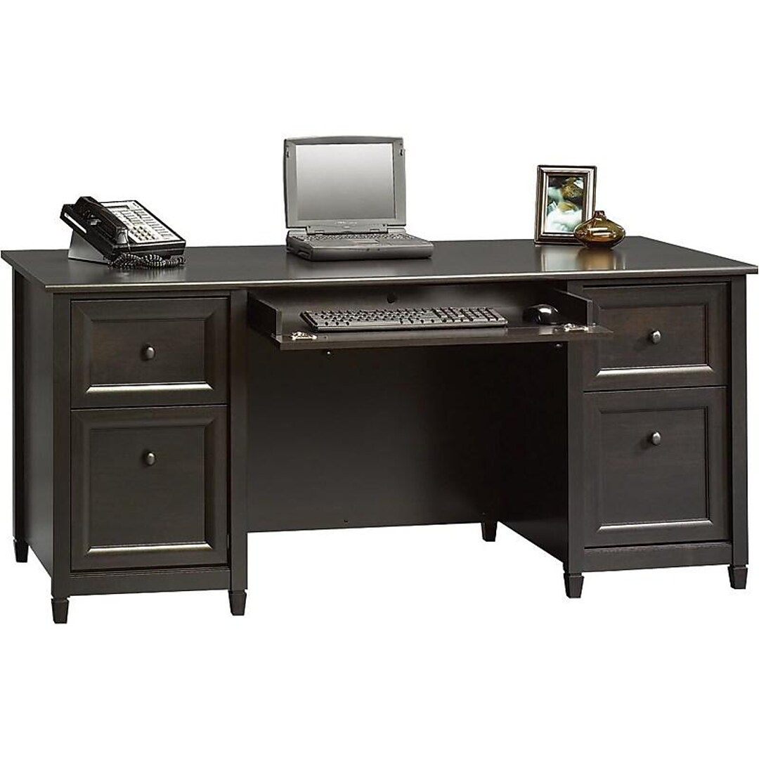 Sauder Edge Water Collection 65 Desk Black 409042 Quill Com