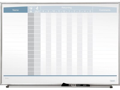Quartet Matrix Magnetic Painted Steel In-Out-Board, Aluminum Frame, 16 x 23 (33704)