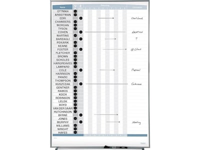 Quartet Matrix Magnetic Painted Steel In-Out-Board, Aluminum Frame, 34 x 23 (33705)