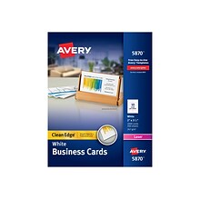 Avery Clean Edge2-Sided Business Cards, 3.5W x 2L, Uncoated White 2000/Pack (5870)