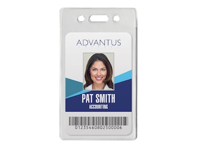 Advantus ID Badge Holders, Clear, 50/Pack (75451)