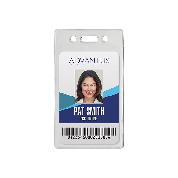 Advantus ID Badge Holders, Clear, 50/Pack (75451) | Quill.com