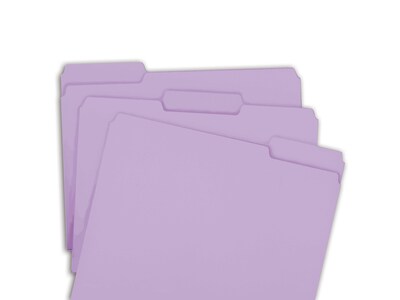 Smead File Folders, 1/3-Cut Tab, Letter Size, Lavender, 100/Box (12443)