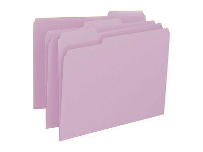 Smead File Folders, 1/3-Cut Tab, Letter Size, Lavender, 100/Box (12443)