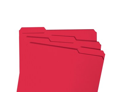 Smead File Folders, Reinforced 1/3-Cut Tab, Legal Size, Red, 100/Box (17734)