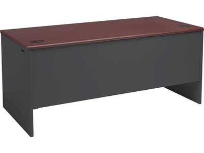 HON 38000 Series 66 Single Left Pedestal Desk, Mahogany/Charcoal (HON38292LNS)