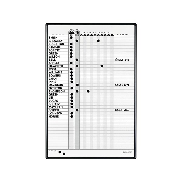 Quartet Magnetic Porcelain In-Out-Board, Aluminum Frame, 3 x 2 (783G)