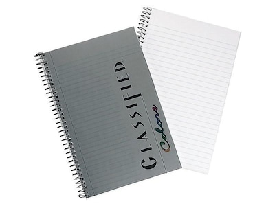 TOPS Classified Colors 1-Subject Notebooks, 5.5" x 8.5", Narrow Ruled, 100 Sheets, Gray/Silver (73507)