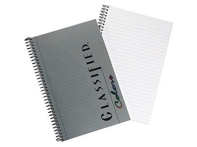 TOPS Classified Colors 1-Subject Notebooks, 5.5 x 8.5, Narrow Ruled, 100 Sheets, Gray/Silver (7350