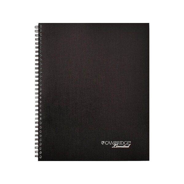 Mead Cambridge Meeting Format Professional Notebook, 8.88 x 11, Wide Ruled, 80 Sheets, Black (06132)