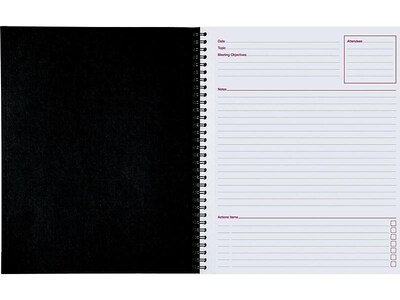 Cambridge 1-Subject Professional Notebooks, 8.88" x 11", Wide Ruled, 80 Sheets, Black (06132)