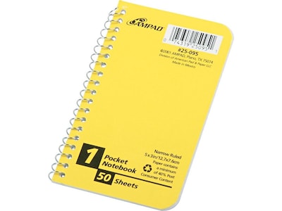 Evidence Pocket Notebook, 3" x 5", Narrow Ruled, 50 Sheets (25-095R)