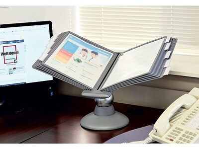 Durable Sherpa Document Holder, 8.5" x 11", Vertical, Table Top, Graphite Plastic (553937)
