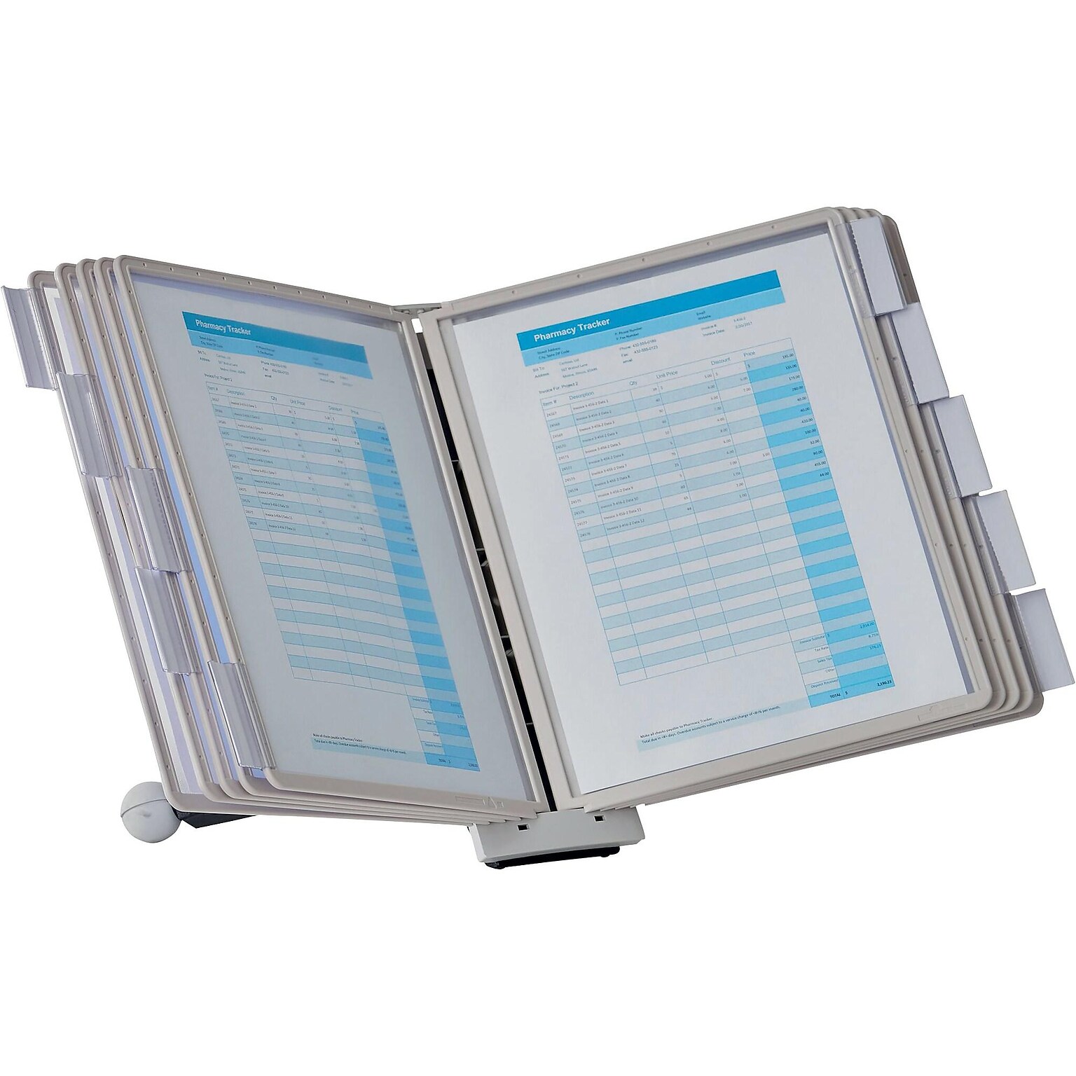Durable Sherpa Document Holder, 8.5 x 11, Vertical, Gray Plastic (554210)