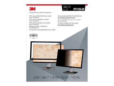 3M Anti-Glare Framed Privacy Filter for 17 Monitor, 5:4 Aspect Ratio (PF170C4F)