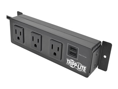 Tripp Lite Protect It! 3-Outlet Surge Protector, 10 Cord (TLP310USBS)