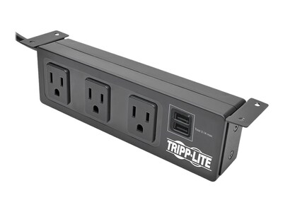 Tripp Lite Protect It! 3-Outlet Surge Protector, 10' Cord (TLP310USBS)