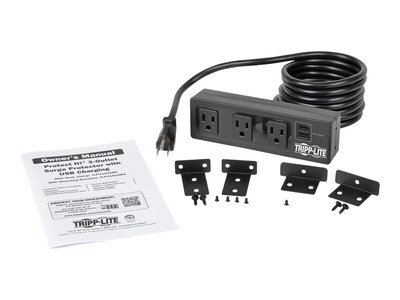 Tripp Lite Protect It! 3-Outlet Surge Protector, 10' Cord (TLP310USBS)