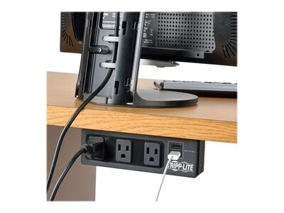 Tripp Lite Protect It! 3-Outlet Surge Protector, 10' Cord (TLP310USBS)