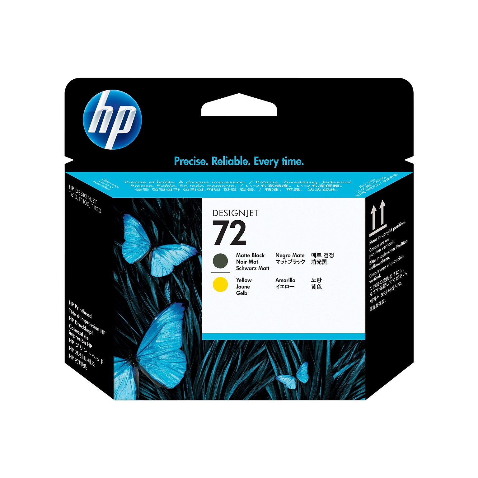 HP 72 Print Head, Matte Black/Yellow (C9384A)