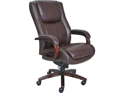 La-Z-Boy Winston Ergonomic Faux Leather Executive Big & Tall Chair, 400 lb. Capacity, Brown (44763)