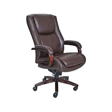 La-Z-Boy Winston Ergonomic Faux Leather Executive Big & Tall Chair, 400 lb. Capacity, Brown (44763)