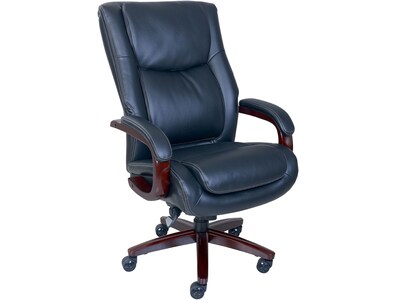 La Z Boy Winston Leather Executive Chair Black 47011 Quill Com