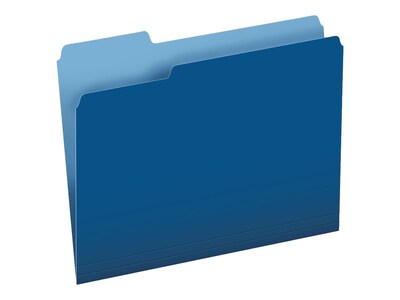 Pendaflex Two-Tone File Folders, 1/3-Cut Tab, Letter Size, Navy Blue, 100/Box (152 1/3 NAV)